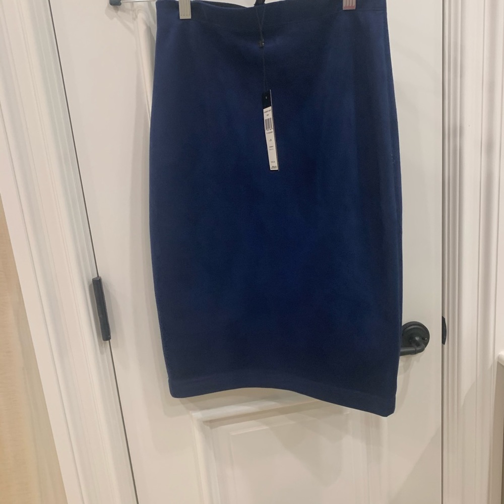 Blue suede bcbg skirt
